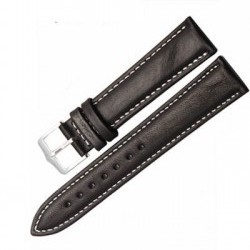 Curea Ceas din Piele Naturală Neagra + Cusatura Alba 8mm 10mm 12mm, 14mm, 16mm, 18mm, 20mm, 22mm, 24mm, 26mm