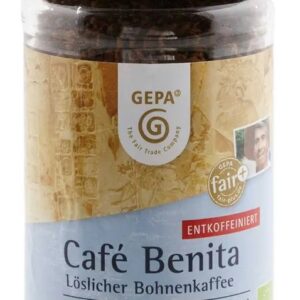 Cafea solubila Benita decofeinizata bio si fairtrade, 100g Gepa