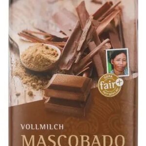 Ciocolata cu lapte bio si fairtrade Mascobado, 100g Gepa