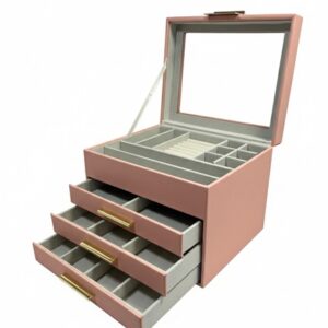 Caseta de Bijuterii Elegantă Deluxe – Nuanța Rose Dusty