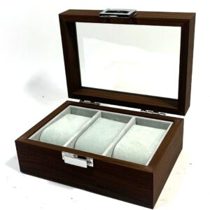 Cutie Depozitare Ceasuri Premium din Lemn (3 Compartimente)
