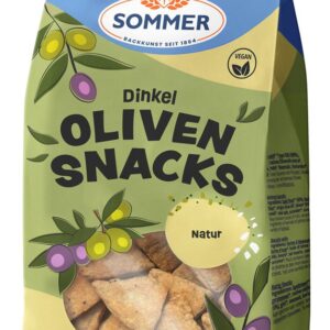 Snack bio din faina de grau spelta cu masline, 150g Sommer