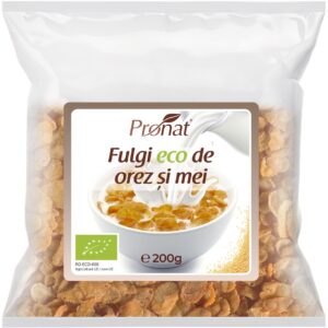 Fulgi bio de orez si mei, 200g Pronat