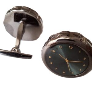 Butoni pentru Cămașă Cadran de Ceas - Negru | Accesoriu Elegant WZ4944