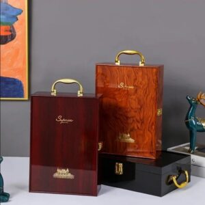 Set Cadou de Lux: Cutie pentru Două Sticle de Vin cu Accesorii Incluse