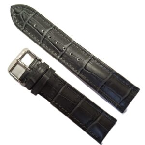 Curea Ceas „Slate Grey” 9C1-G – Piele Naturală, Cusătură Gri (18mm - 24mm)