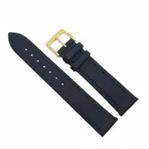 Curea Ceas „Obsidian Classic” 2A1 – Piele Naturală Neagră cu Cusătură Asortată (12mm - 22mm)