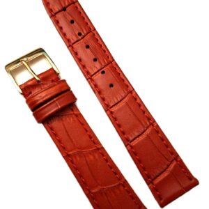 Curea Ceas „Monochrome Red” 7A1-R – Piele Naturală Premium cu Cusătură Asortată (14mm - 22mm)