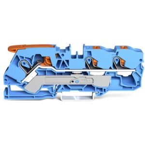 Clema sir Wago 2110-5304, 3 conexiuni, 10 mm, albastru, TopJobs Clamp, montaj pe sina DIN