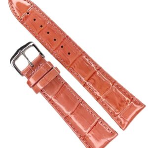 Curea Ceas din Piele Roz Imprimeu Crocodil 14mm - 24mm