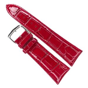 Curea Ceas Premium – Piele Naturală Roșie, Imprimeu Crocodil