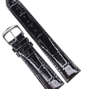 Curea Ceas Premium – Piele Naturală Neagră, Imprimeu Crocodil