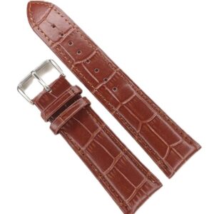 Curea Ceas Matteo Ferari – Piele Naturală Maro, Imprimeu Crocodil, 22mm