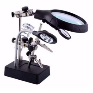 Lupă Profesională cu Suport și Iluminare LED – Stativ Tip „A Treia Mână”