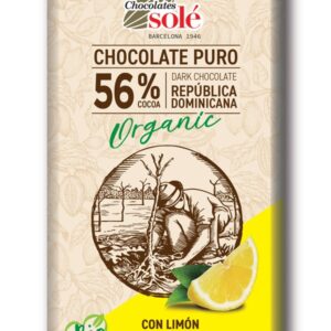 Ciocolata bio cu lamaie 56% cacao, 100g Chocolates Sole