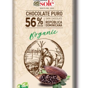 Ciocolata neagra bio 56% cacao, 100g Chocolates Sole