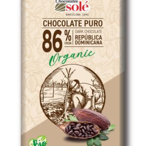 Ciocolata neagra bio 86% cacao, 100g Chocolates Sole