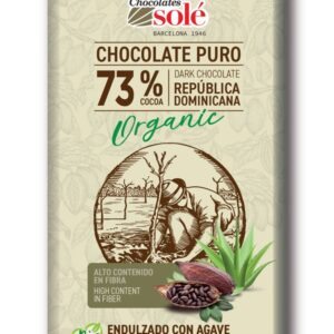 Ciocolata neagra bio cu sirop de agave, 73% cacao, 100g Chocolates Sole
