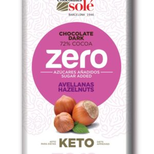 Ciocolata neagra cu alune de padure cu stevie, minim 72% cacao, 100g Chocolates Sole