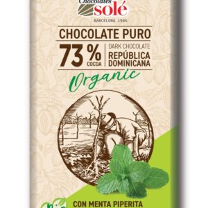 Ciocolata neagra cu menta bio si fairtrade 73% cacao, 100g Chocolates Sole