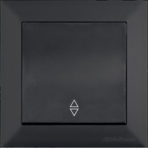 Intrerupator cap-scara Mutlusan Candela 2125 403 0184, 1P, 10A, 250V, IP20, Negru Catifea