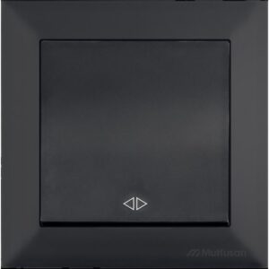 Intrerupator cap-cruce Mutlusan Candela 2125 408 0184, 1P, 10A, 250V, IP20, Negru Catifea