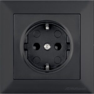 Priza simpla CP Mutlusan Candela 2125 605 0284, Protectie Copii, 1P, 10A, 250V, IP20, Negru Catifea
