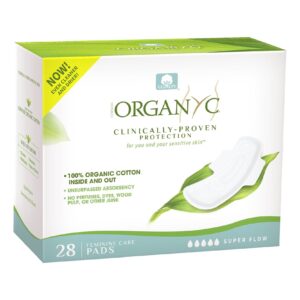 Absorbante intime Superflow din bumbac organic 28 buc, (4pacheet *7buc) Organyc