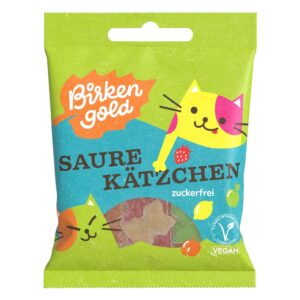 Jeleuri din fructe cu xilitol in forma de pisicute, 50g Birkengold