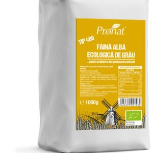Faina alba de grau bio tip 480, 1kg Pronat
