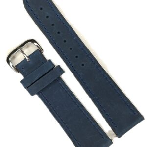 Curea Ceas Premium din Piele Full Grain – Albastru Deep Navy, Quick Release