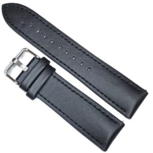 Curea Ceas Time Veranda – Hybrid Series: Piele Naturală & Silicon, Neagră cu Cusătură Neagră WZ3867