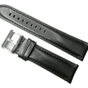 Curea Ceas Time Veranda – Piele Naturală Premium, Neagră cu Interior Crem