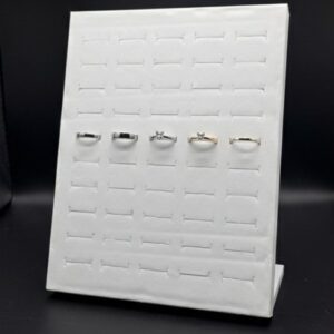 Tavă Organizatoare – Premium White PU Leather, Specială pentru Inele