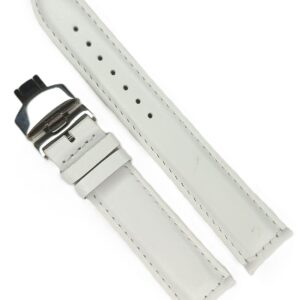 Curea Ceas Piele Albă cu Închidere Deployant (Fluture) – Stil & Confort (C054)