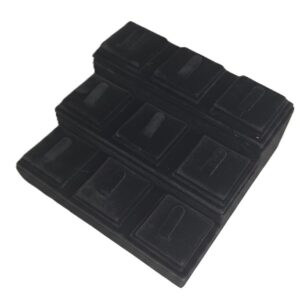 Suport Prezentare Inele și Pandantive – 9 Sloturi, Catifea Gri (WZ5478)