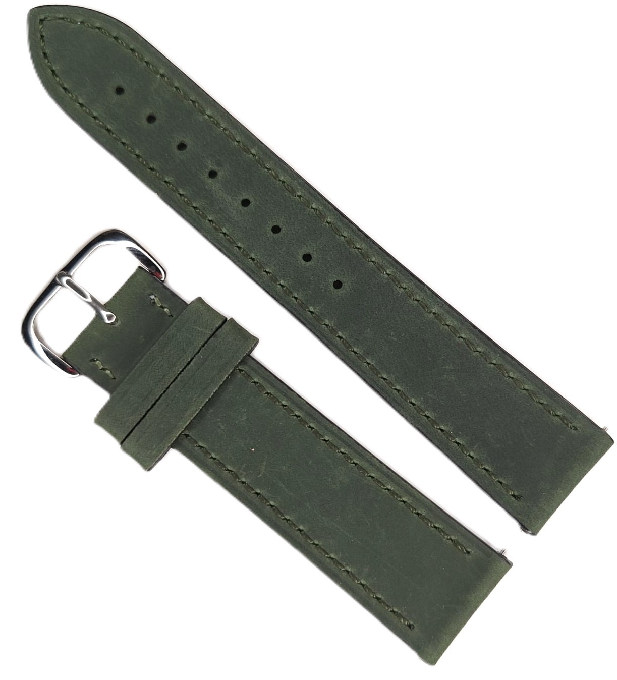 Curea Ceas Premium din Piele Full Grain – Geen Deep Forest, Quick Release