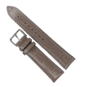 Curea Ceas Matteo Ferari – Piele Naturală Gri, Imprimeu Crocodil, 20mm