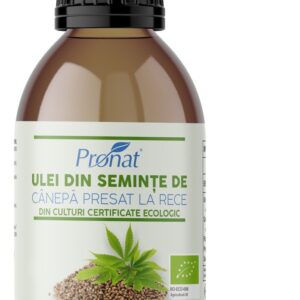 Ulei bio din seminte de canepa presat la rece, 100ml Pronat
