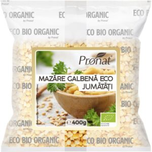 Mazare galbena bio, jumatati, 400g Pronat