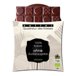 Ciocolata vegana bio si fairtrade 100% cacao, 70g Zotter