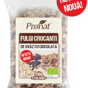 Fulgi crocanti bio de ovaz cu ciocolata 250g Pronat