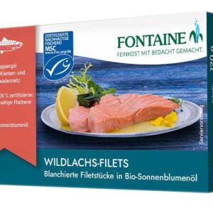 File de somon sălbatic în ulei bio de floarea soarelui, 125g Fontaine