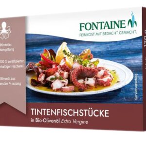 Bucăți de caracatita în ulei de masline bio extravirgin, 110g Fontaine