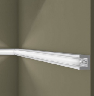 Cornisa tavan iluminat IL12 polimer dur 20x25x2000mm