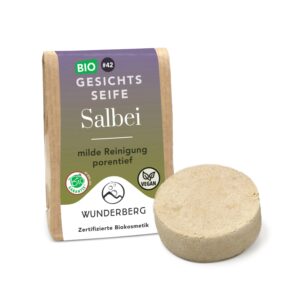 Săpun bio pentru față cu salvie, 48g Wunderberg