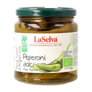 Peperoni dulci bio în oțet, 270g LaSelva