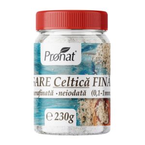 Sare celtica fina, nerafinată, neiodata, 230g Pronat