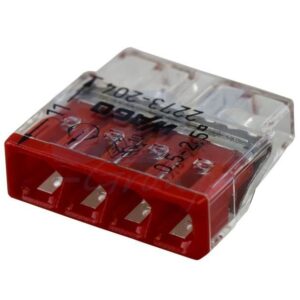 Set 10 conectori cu fixare prin impingere 4 conductoare 2,5mm2 24A Wago 2273-204