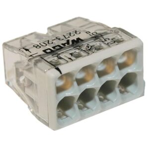 Set 10 conectori cu fixare prin impingere 8 conductoare 2,5mm2 24A Wago 2273-208